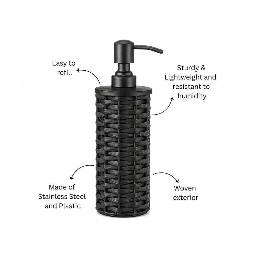 Weave Soap Dispenser - Charcoal Black