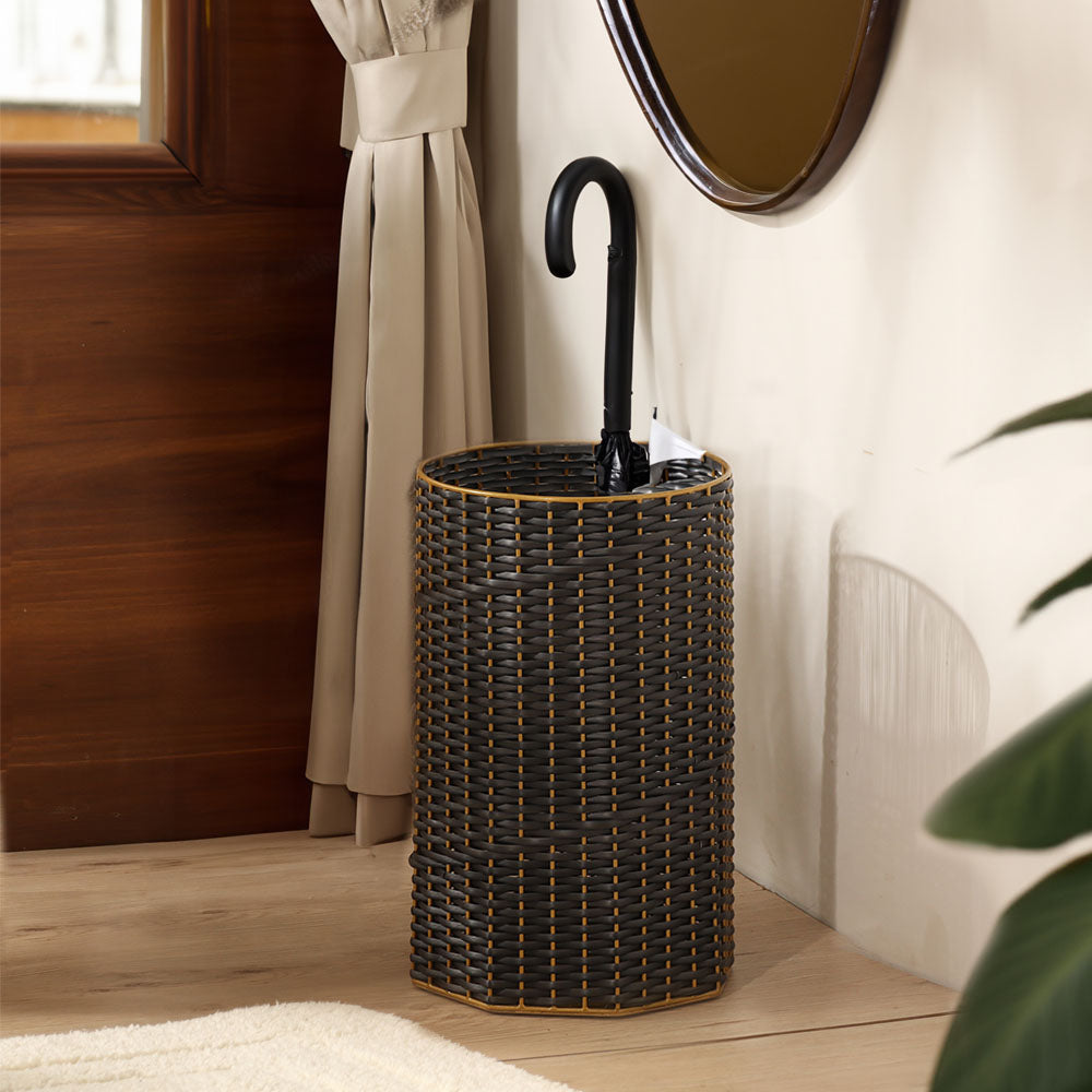 Weave Umbrella Stand - Charcoal Black