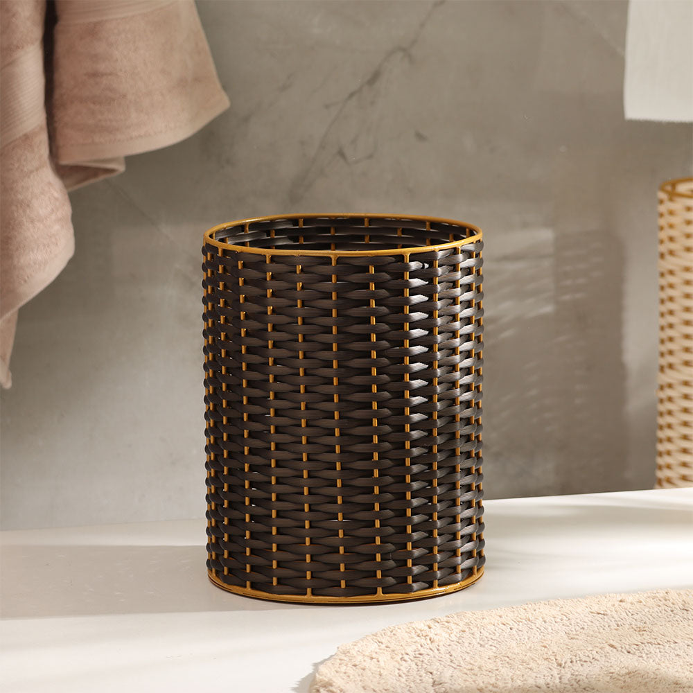 Weave Waste Basket - Brown Gold