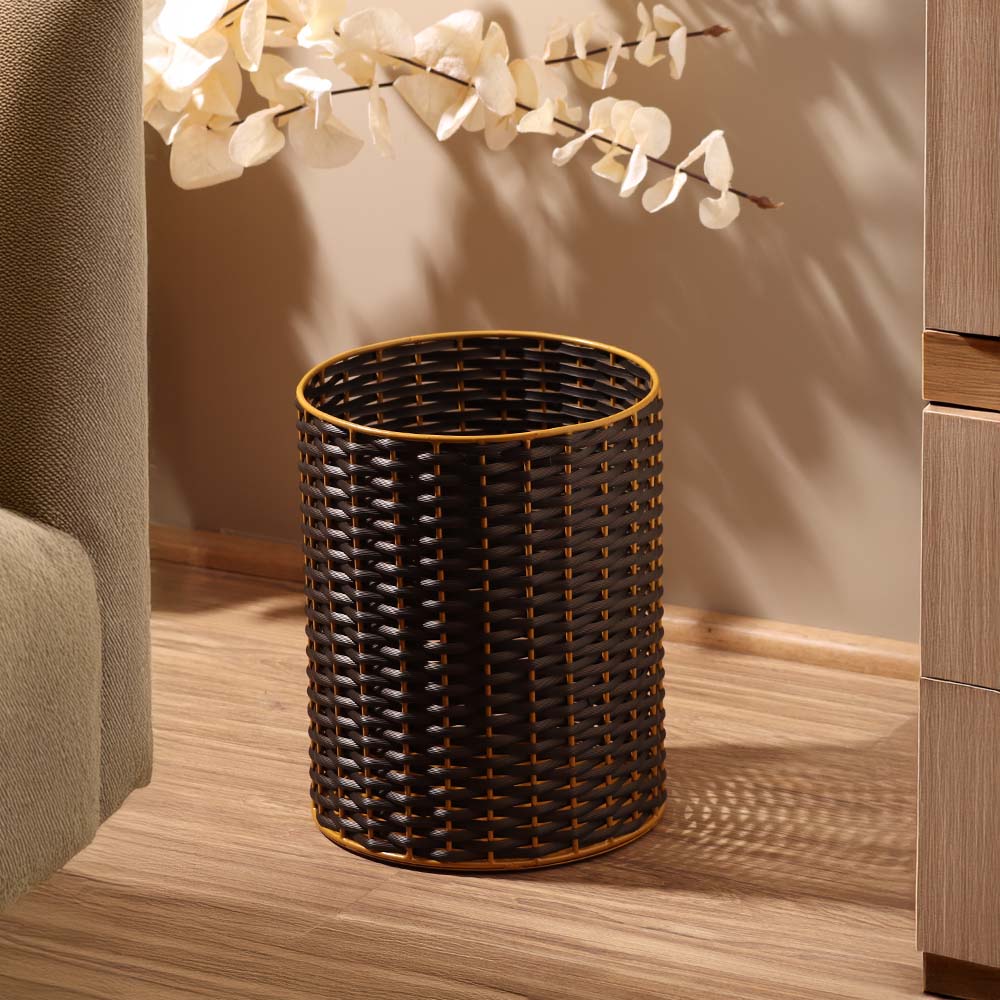 Weave Waste Basket - Brown Gold