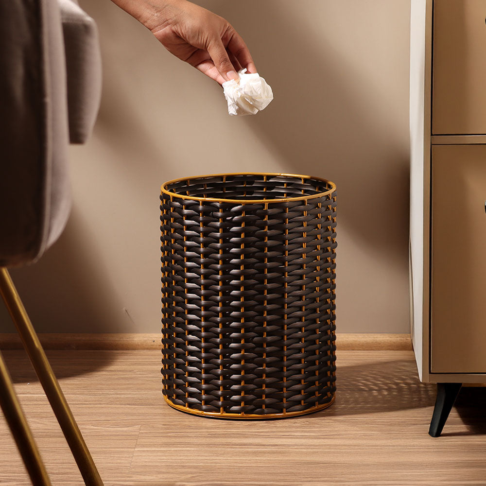 Weave Waste Basket - Brown Gold