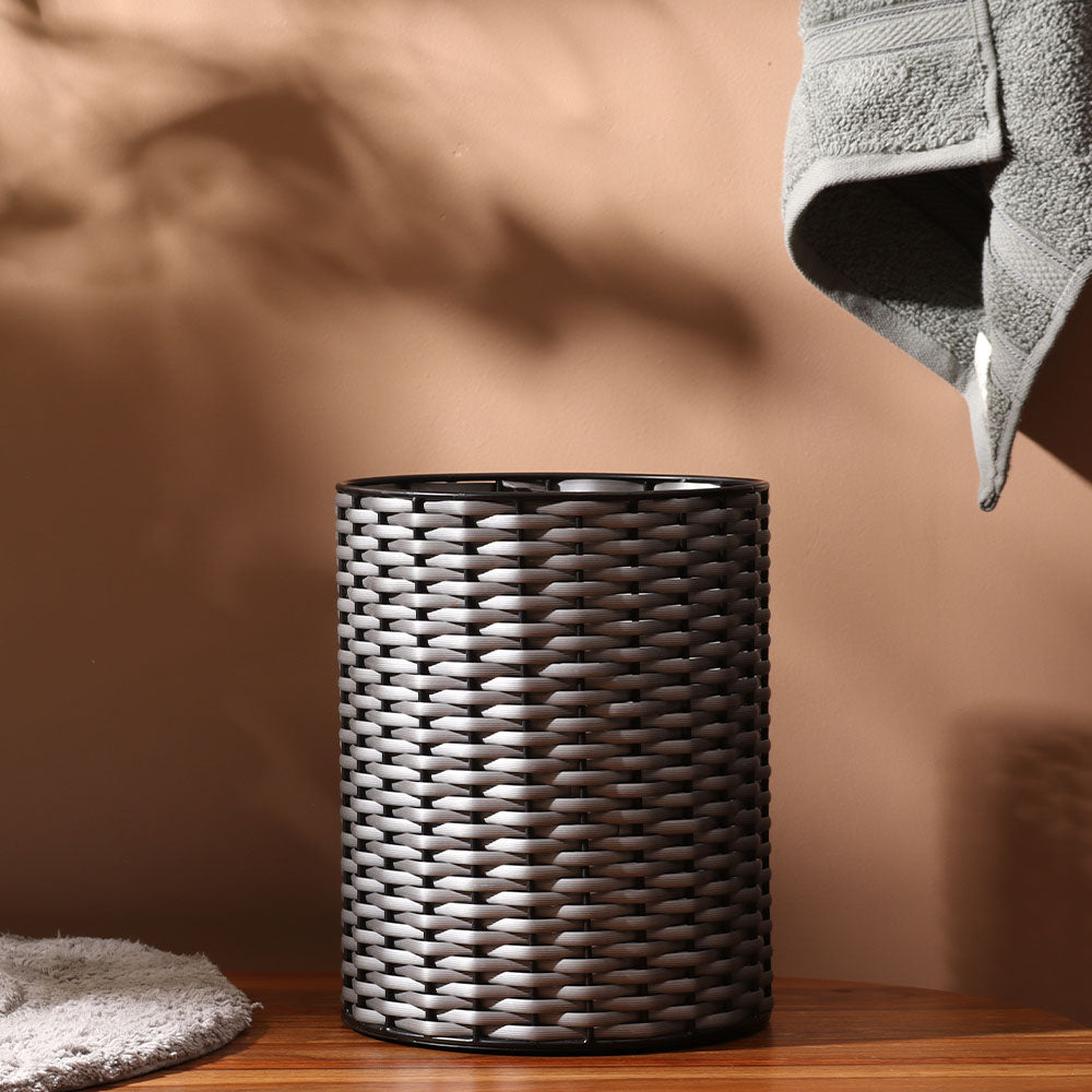 Weave Waste Basket - Grey Black
