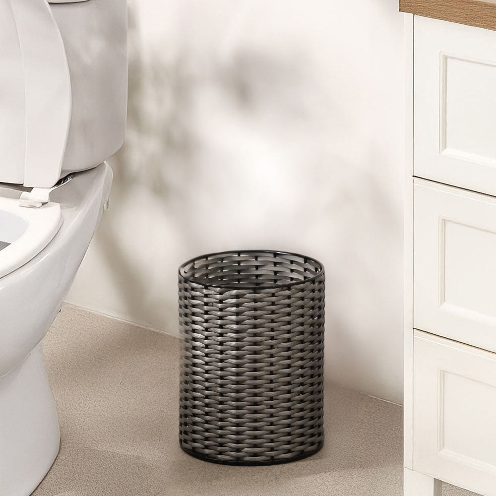 Weave Waste Basket - Grey Black