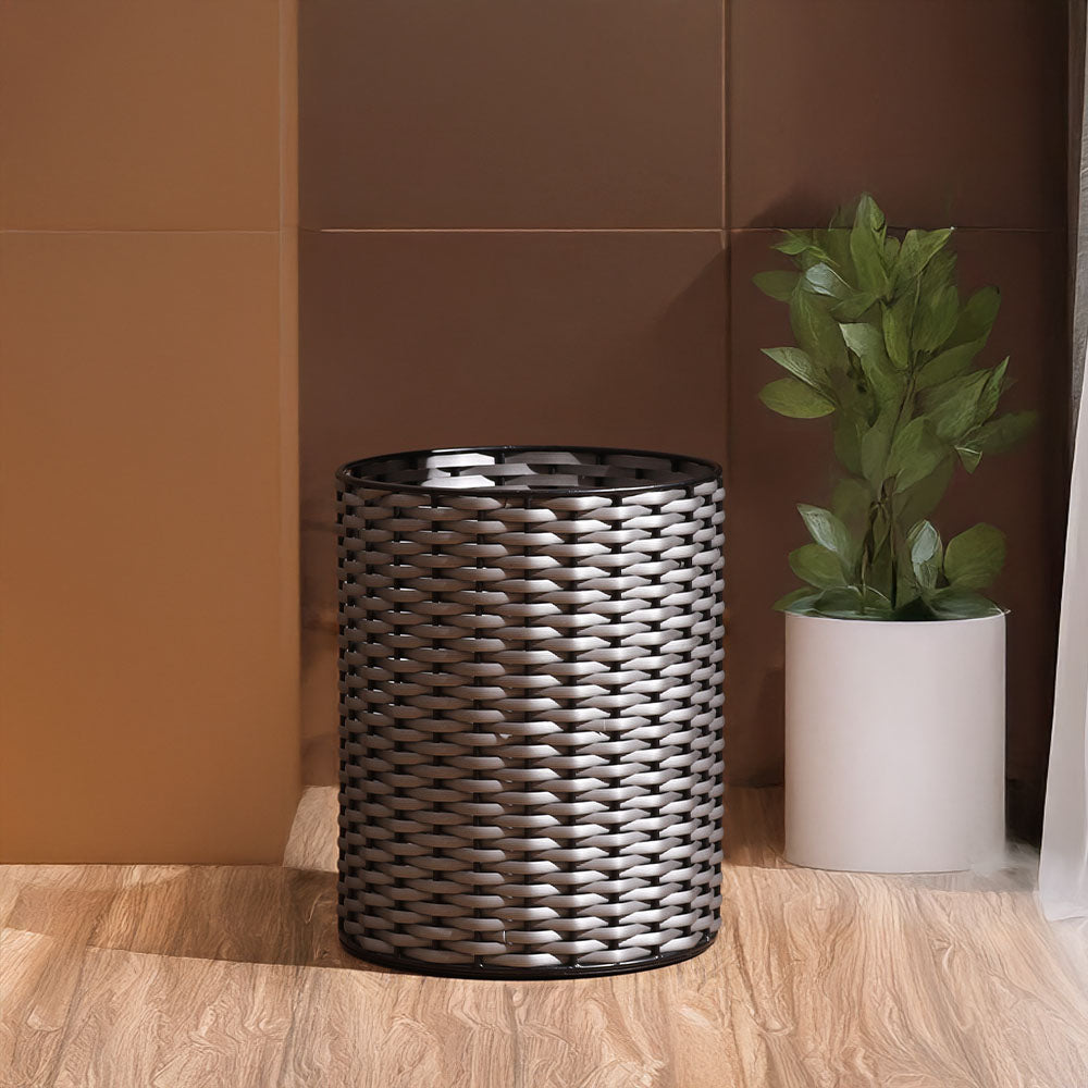 Weave Waste Basket - Grey Black