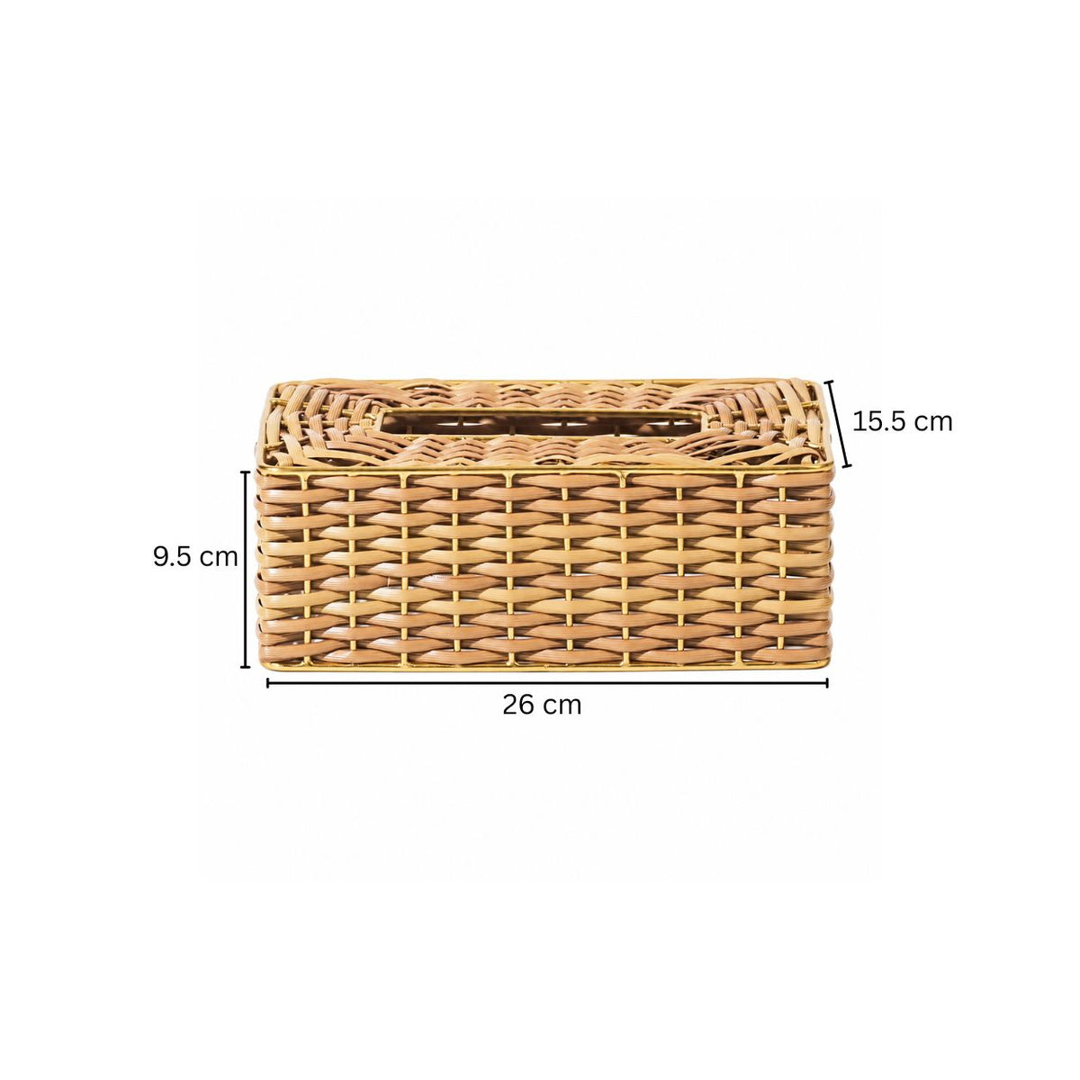 Weave Tissue Box Cover - Sand Gold