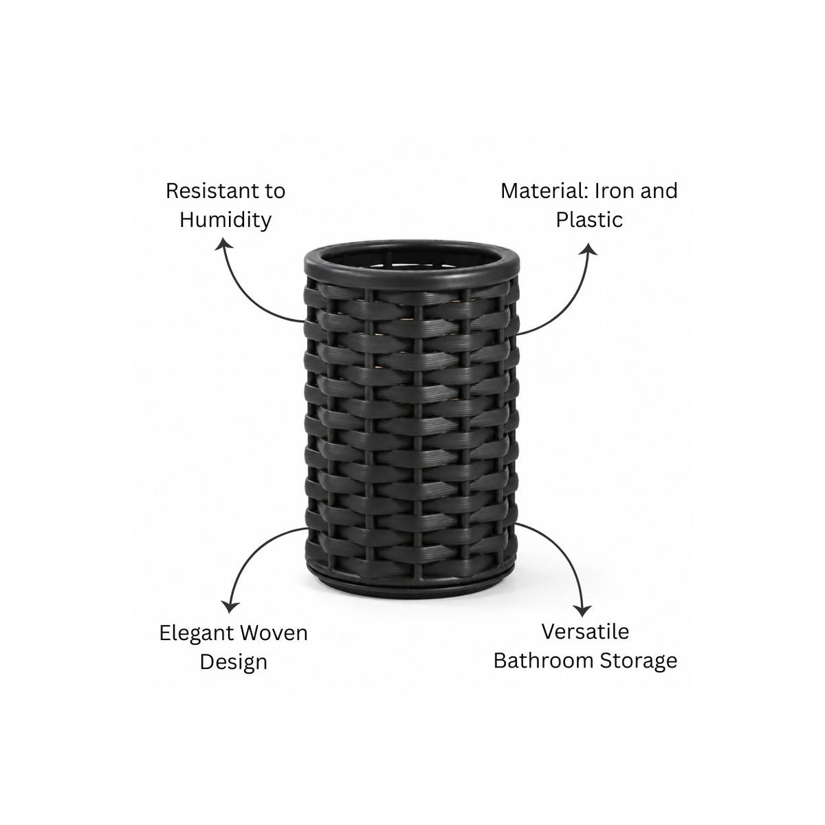 Weave Toothbrush Tumbler - Charcoal Black