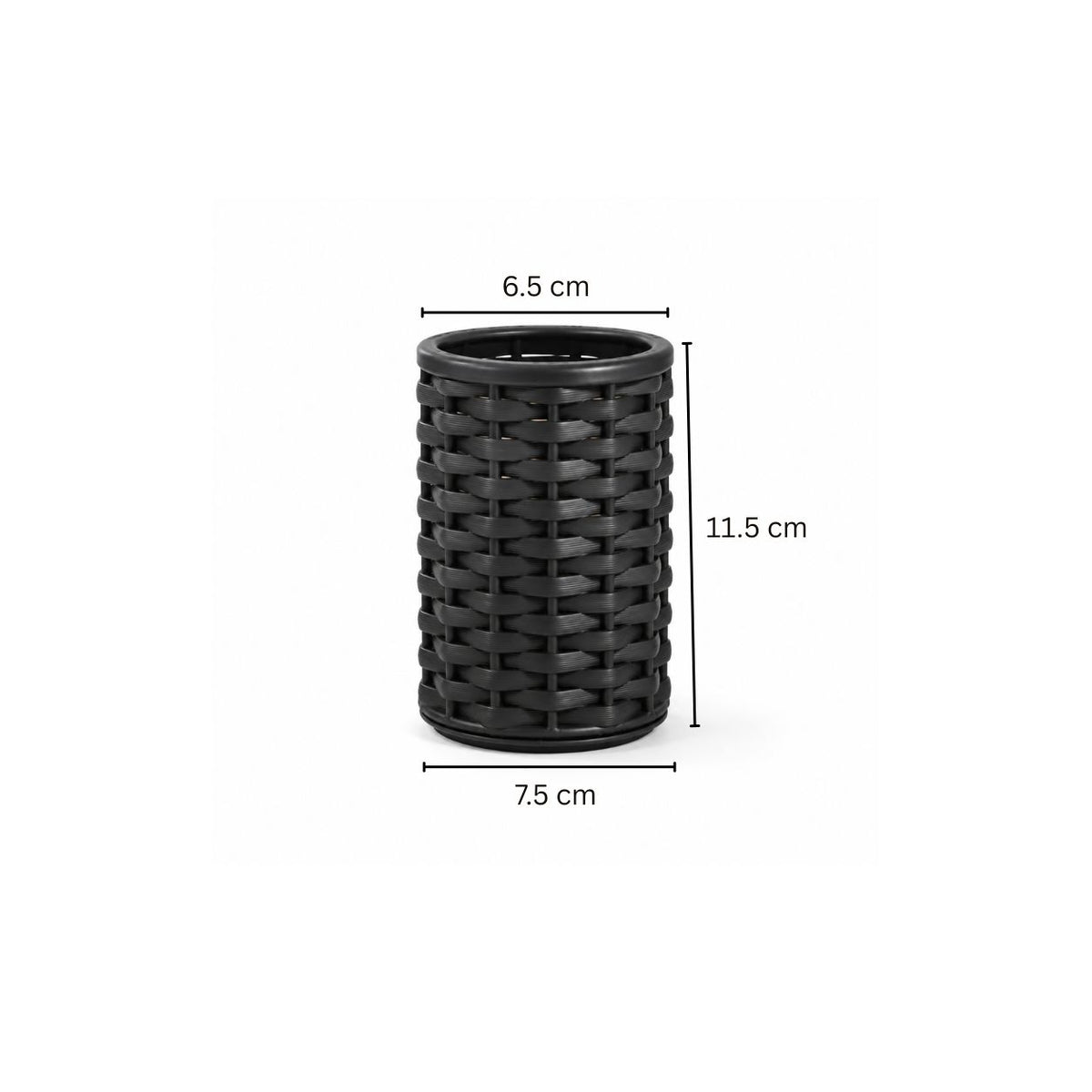 Weave Toothbrush Tumbler - Charcoal Black