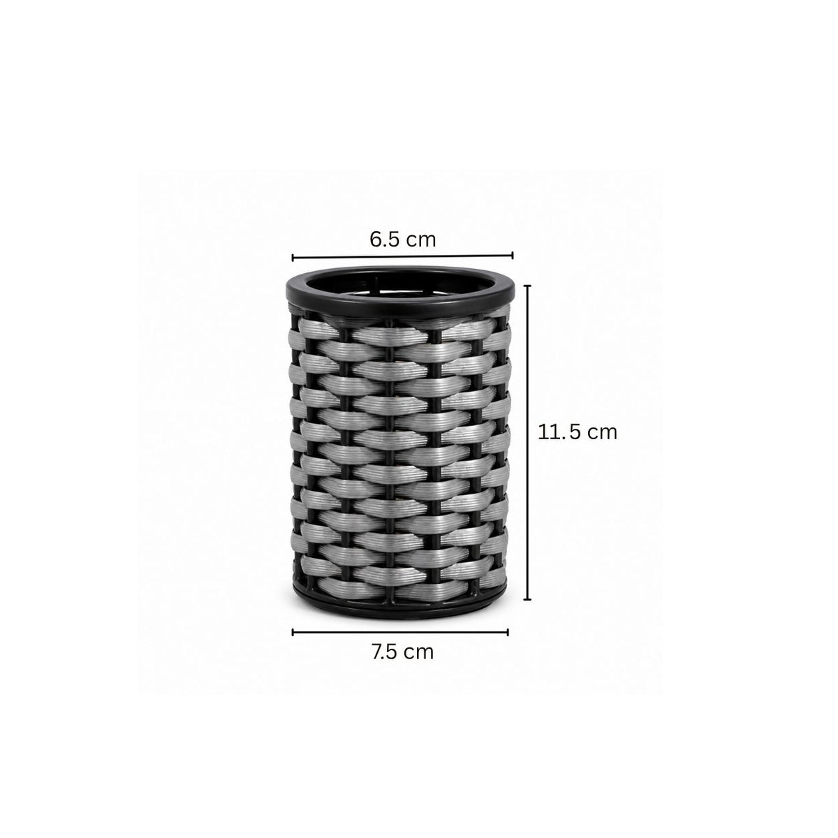 Weave Toothbrush Tumbler - Grey Black