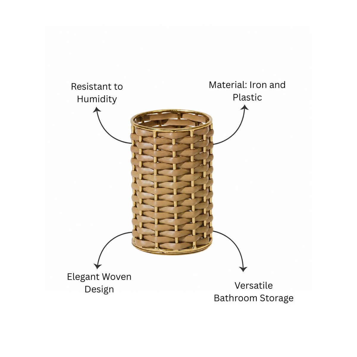 Weave Toothbrush Tumbler - Sand Gold