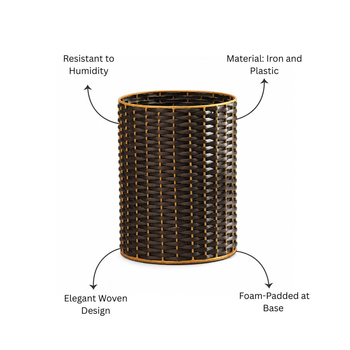 Weave Waste Basket - Brown Gold