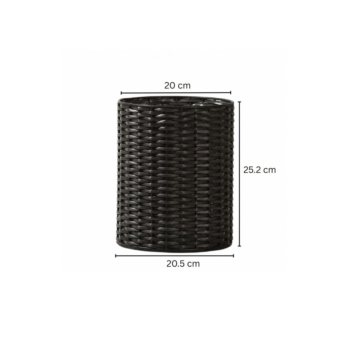 Weave Waste Basket - Charcoal Black