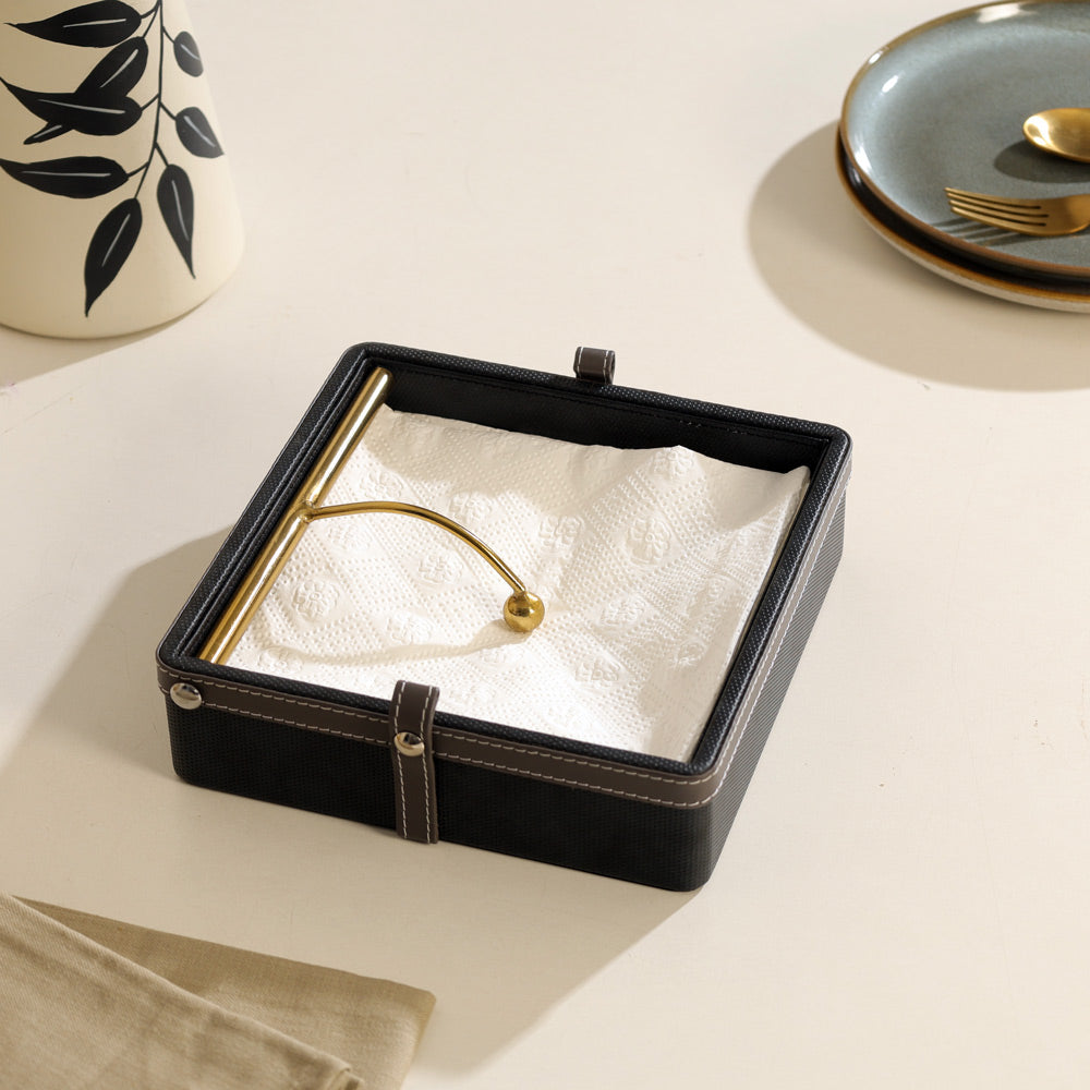Devon Square Napkin Holder - Black