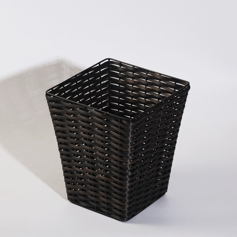 Weave Square Waste Basket - Black