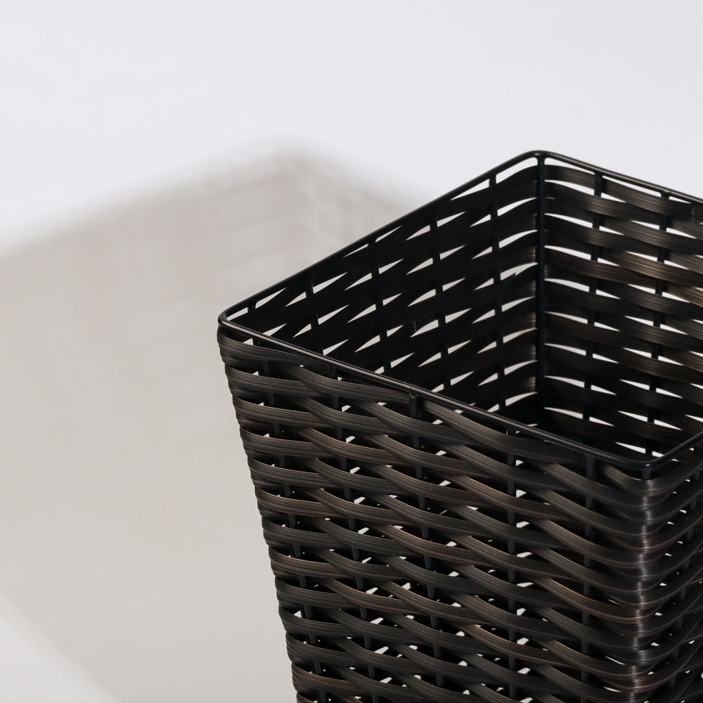 Weave Square Waste Basket - Black