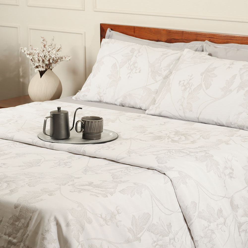 Willow Duvet Cover and Pillow Shams Set - Grey