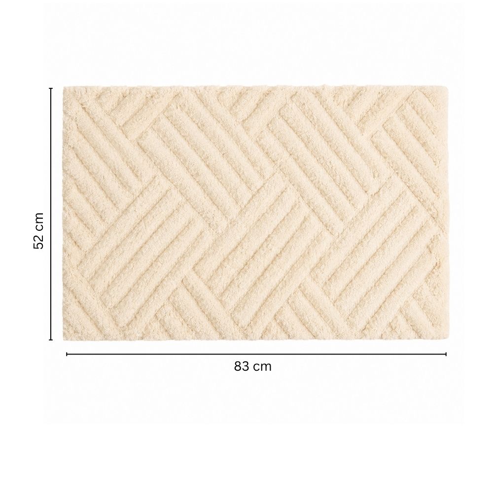 Willow Herringbone Tufted Bathmat - Beige