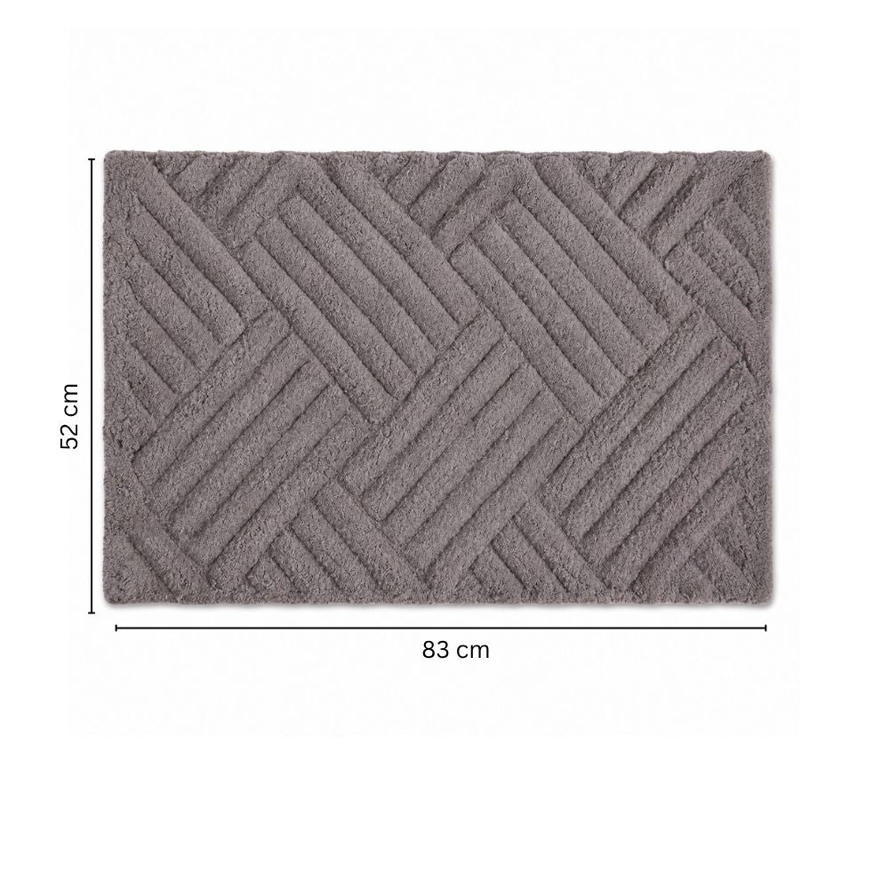 Willow Herringbone Tufted Bathmat - Grey
