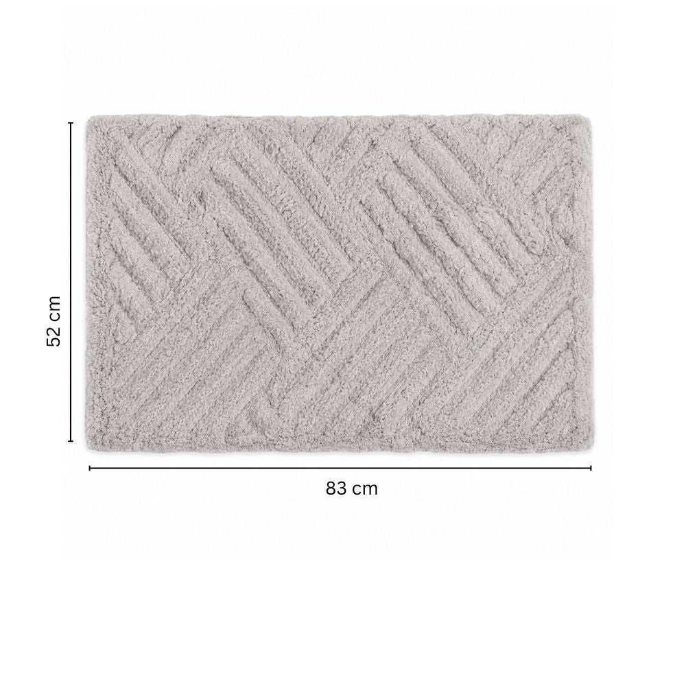 Willow Herringbone Tufted Bathmat - Light Grey