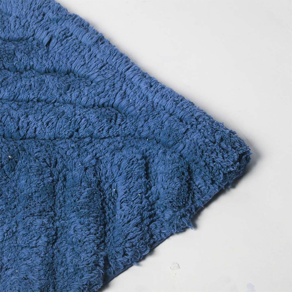 Willow Herringbone Tufted Bathmat - Azure Blue