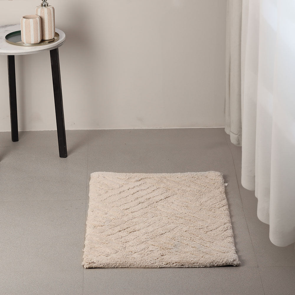 Willow Herringbone Tufted Bathmat - Taupe