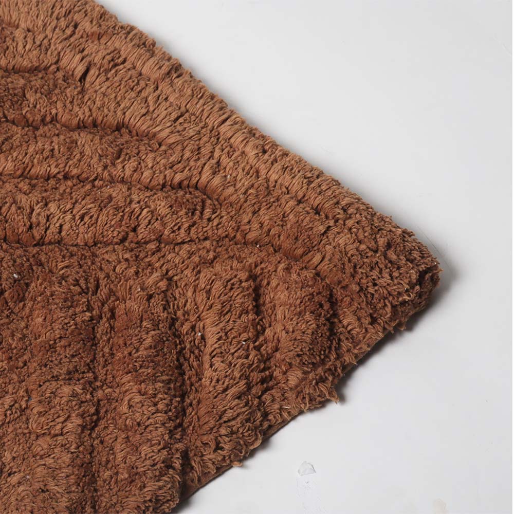 Willow Herringbone Tufted Bathmat - Walnut Brown