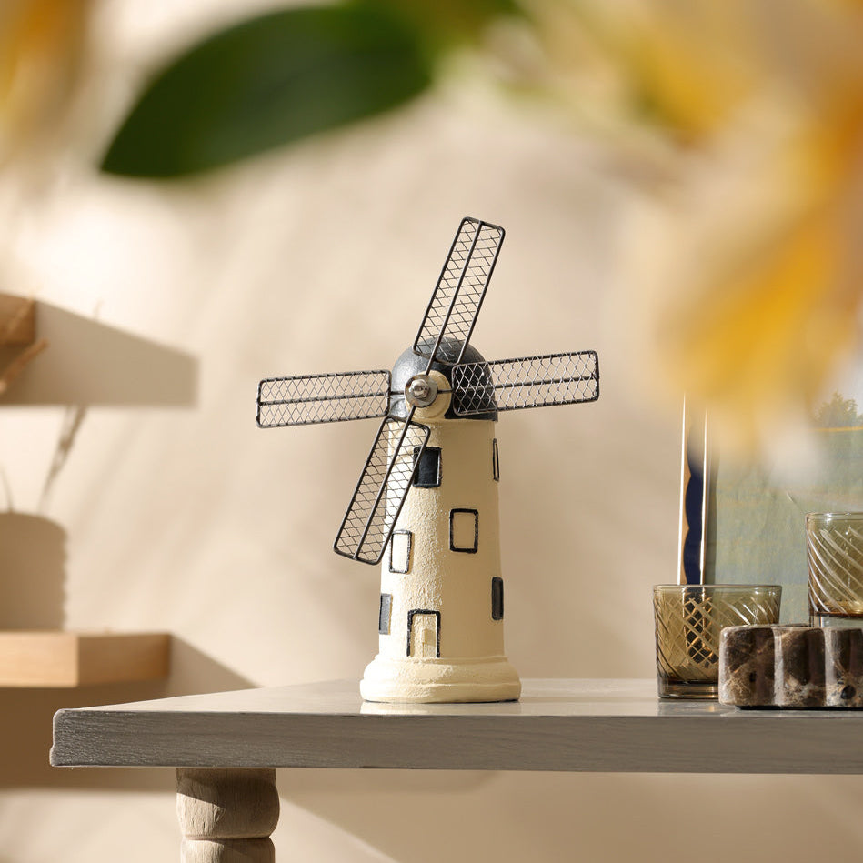 Windmill Decorative Sculpture - Cream
