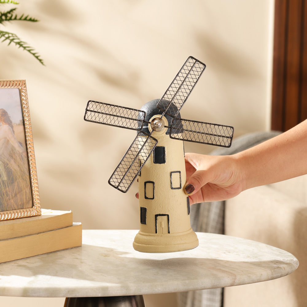 Windmill Decorative Sculpture - Cream