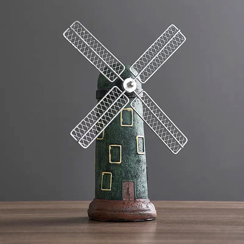 Windmill Decorative Sculpture - Green