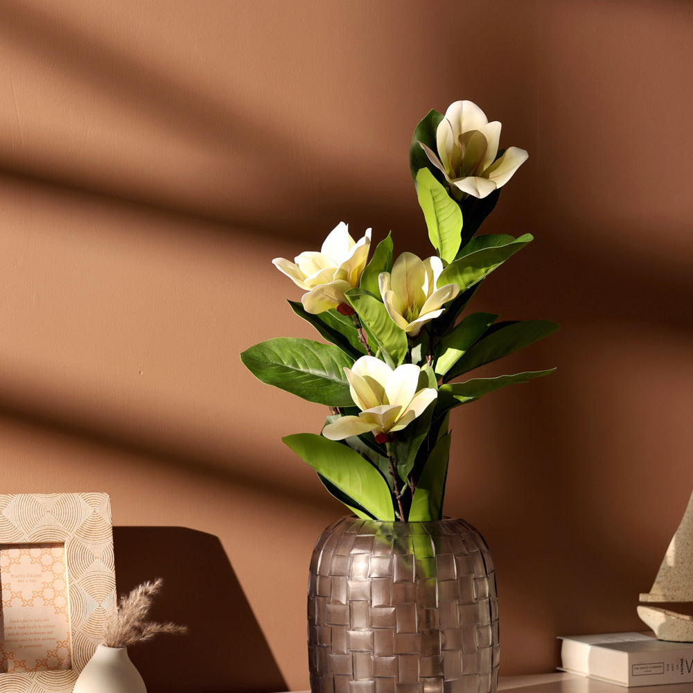 Winter Magnolia Faux Stem - Buttercream