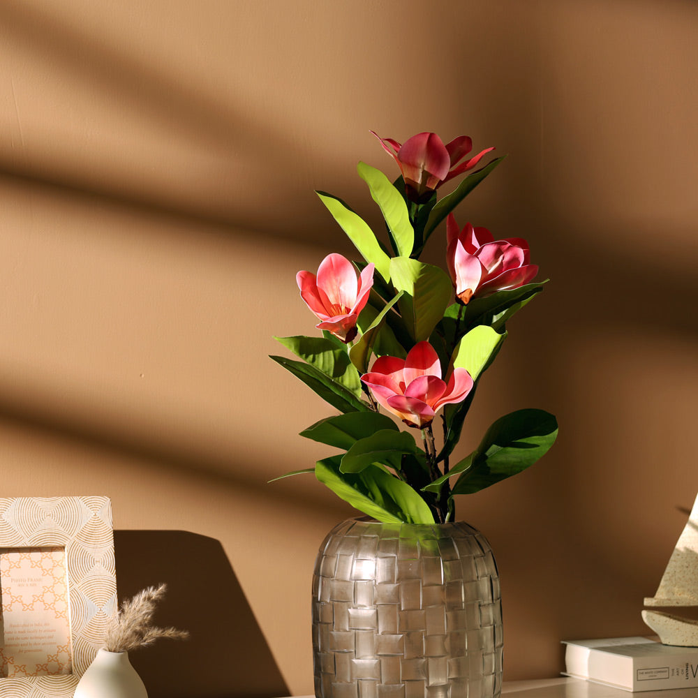 Winter Magnolia Faux Stem - Dark Pink
