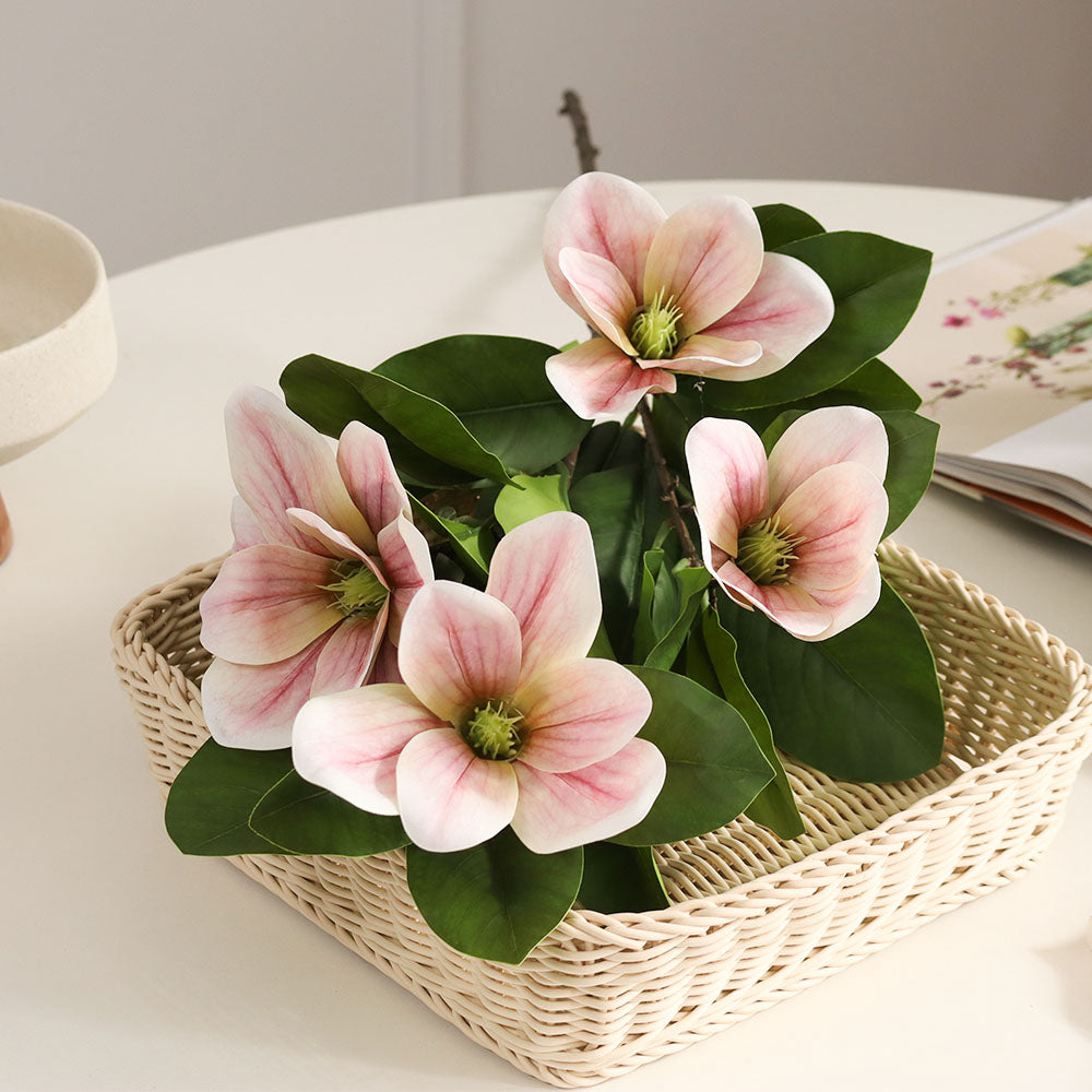 Winter Magnolia Faux Stem - Blush Pink