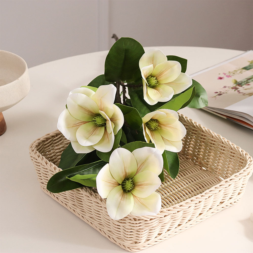 Winter Magnolia Faux Stem - Buttercream