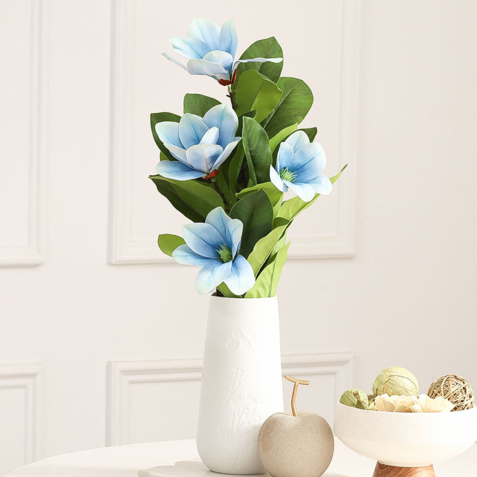 Winter Magnolia Faux Stem - Sky Blue