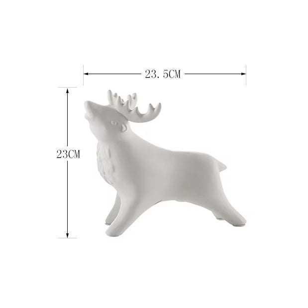 Winter Moose Decorative Sculpture - White