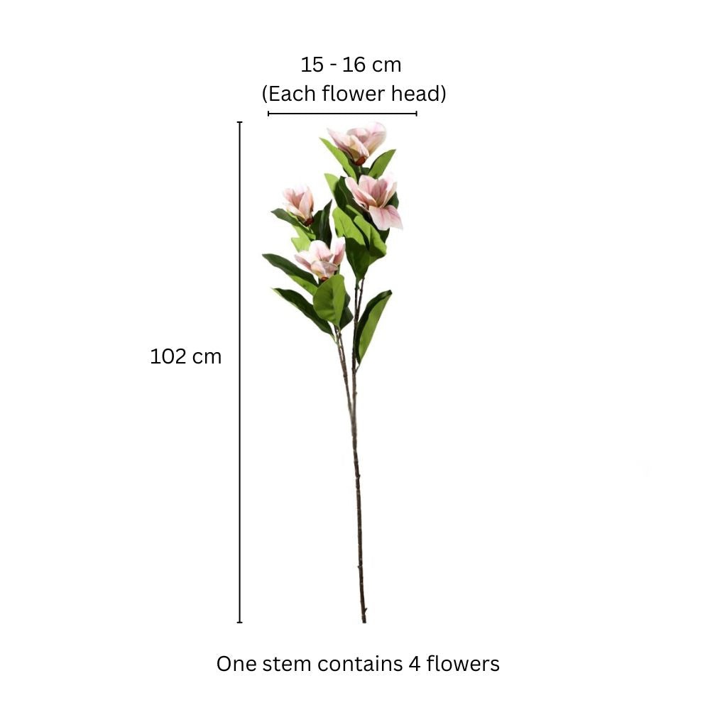 Winter Magnolia Faux Stem - Blush Pink