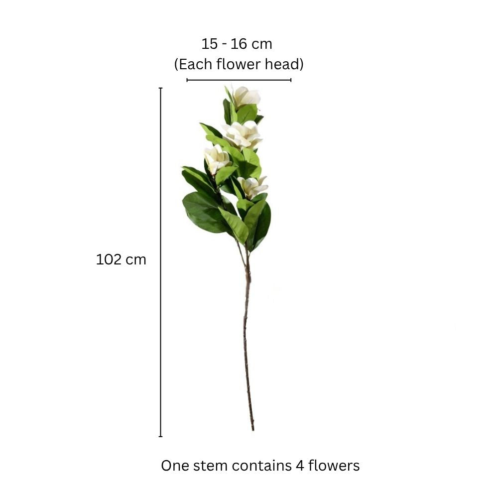 Winter Magnolia Faux Stem - Buttercream