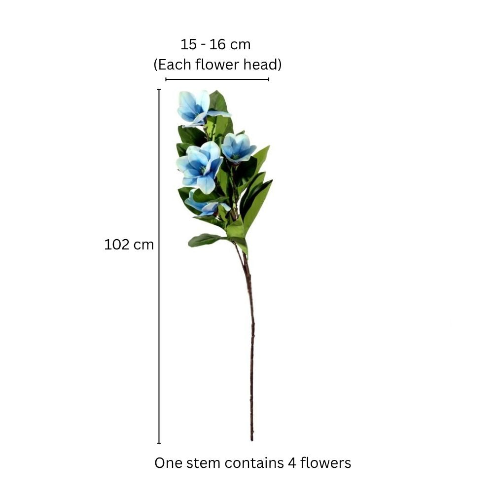 Winter Magnolia Faux Stem - Sky Blue
