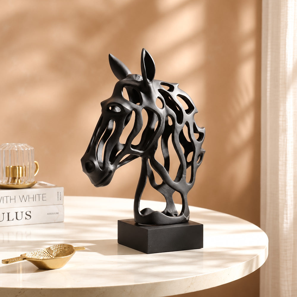Gallant Horse Metal Sculpture Large - Matte Black