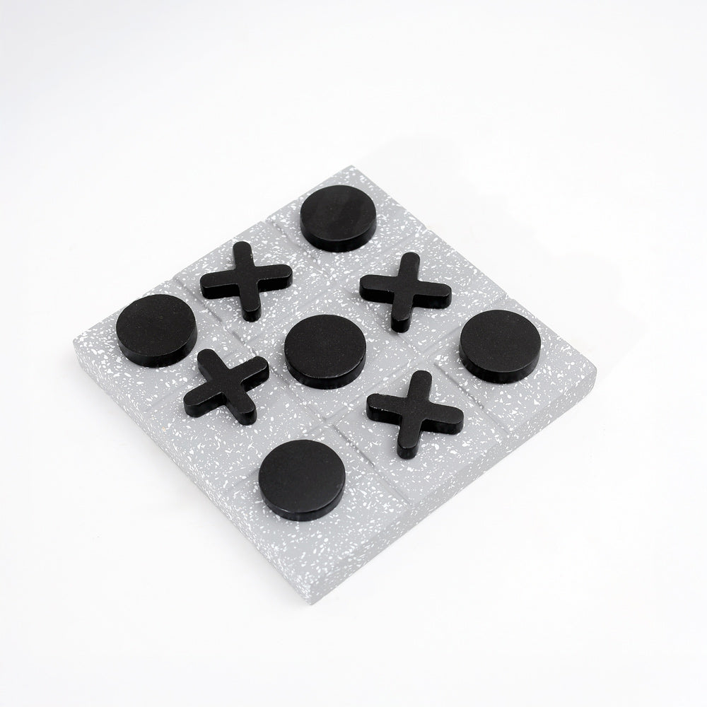 Xs and Os Concrete Tabletop Game - Grey Black