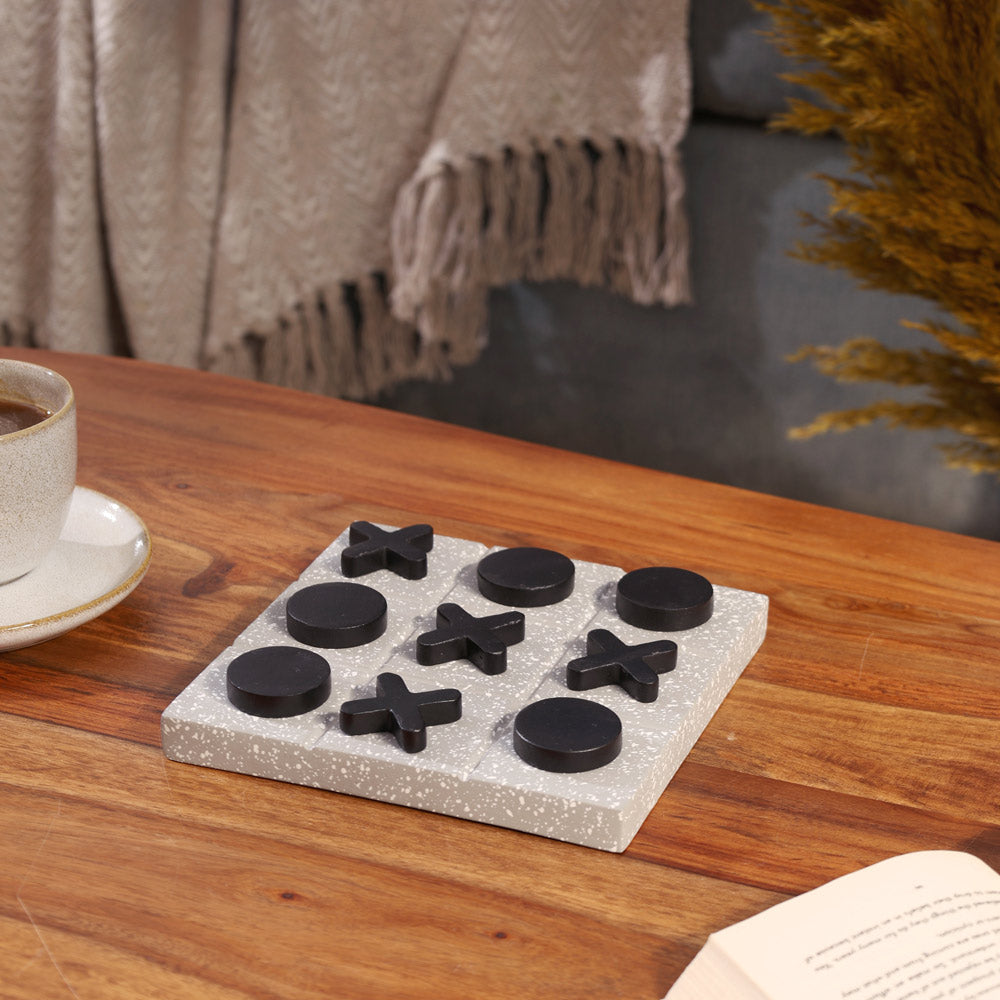 Xs and Os Concrete Tabletop Game - Grey Black