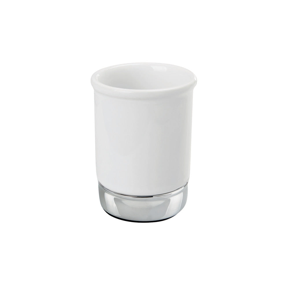 York Bathroom Tumbler - White Chrome