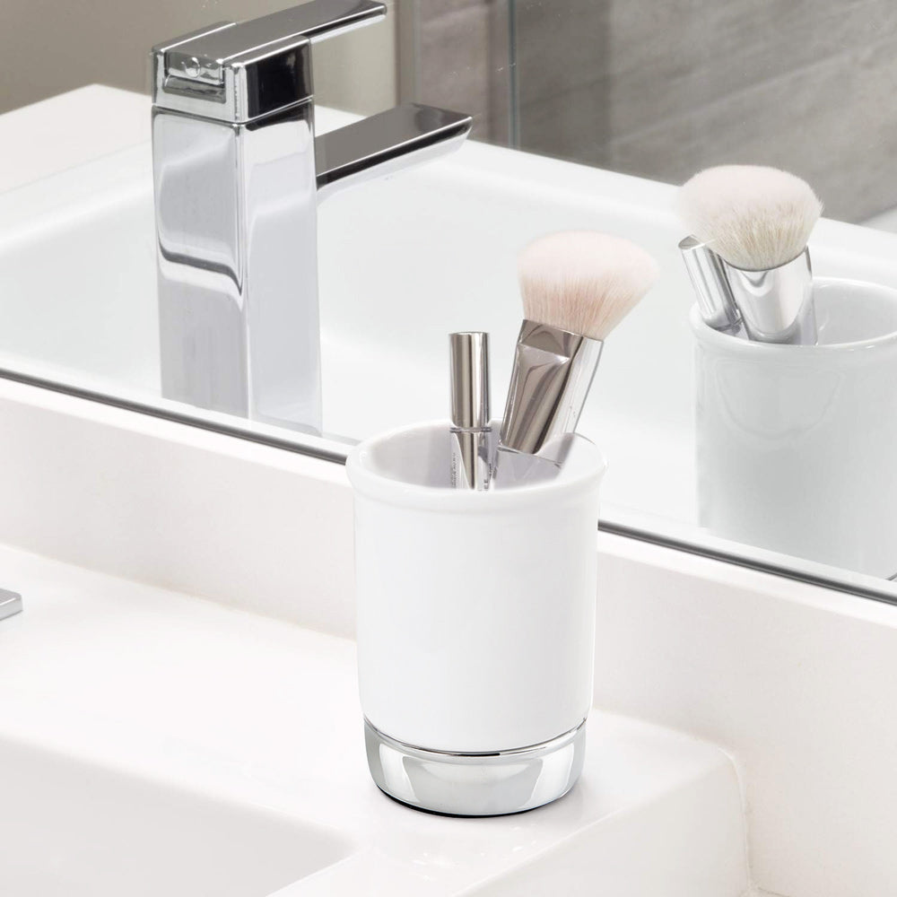 York Bathroom Tumbler - White Chrome