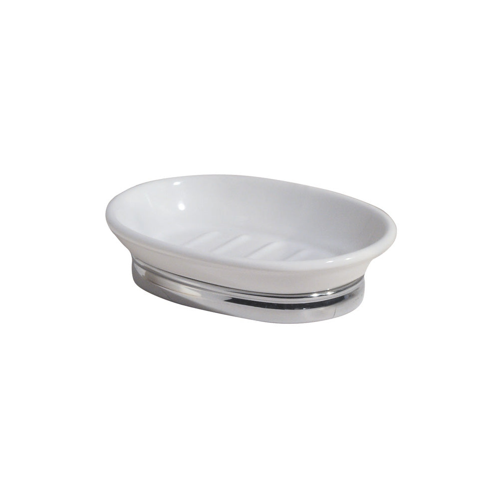 York Soap Dish - White Chrome