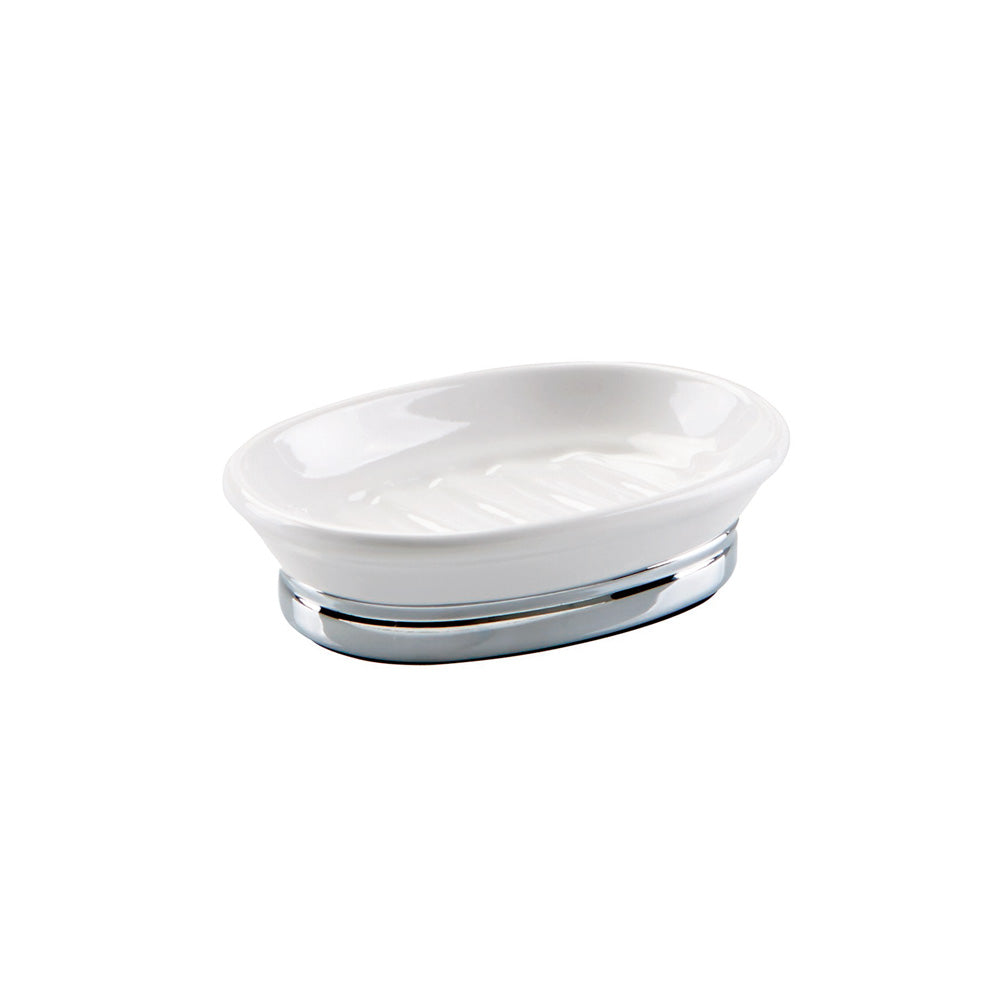 York Soap Dish - White Chrome