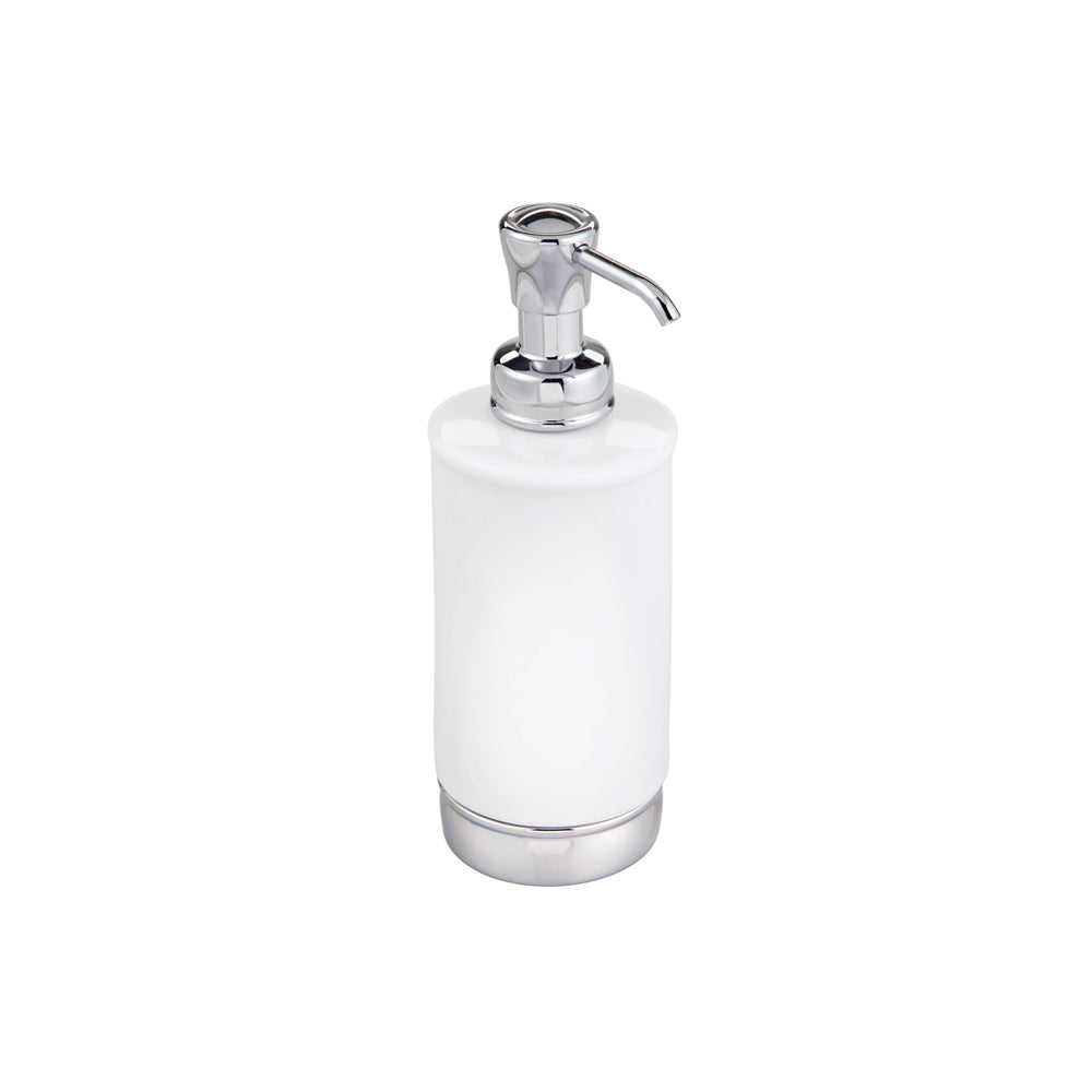 York Tall Soap Pump - White Chrome