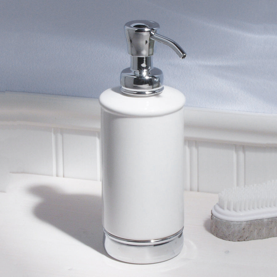 York Tall Soap Pump - White Chrome