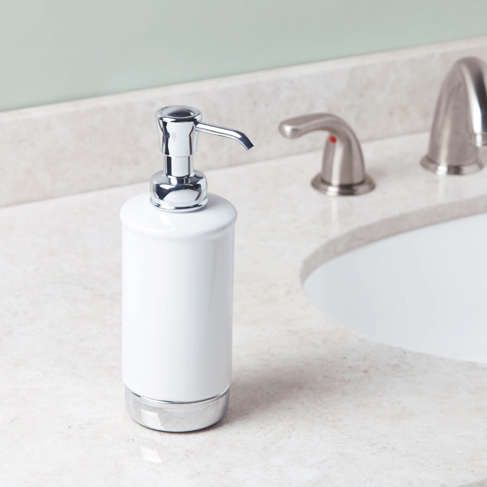 York Tall Soap Pump - White Chrome