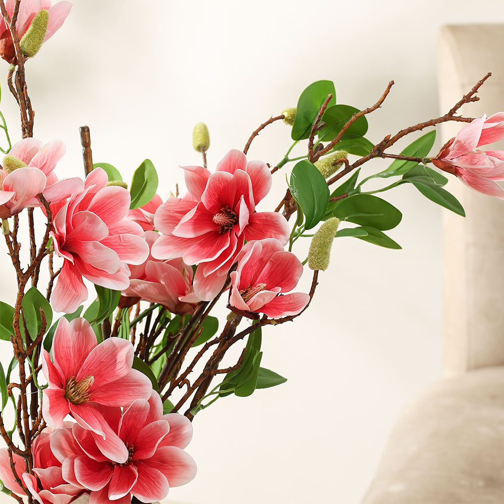 Yulan Magnolia Faux Stem - Dark Pink