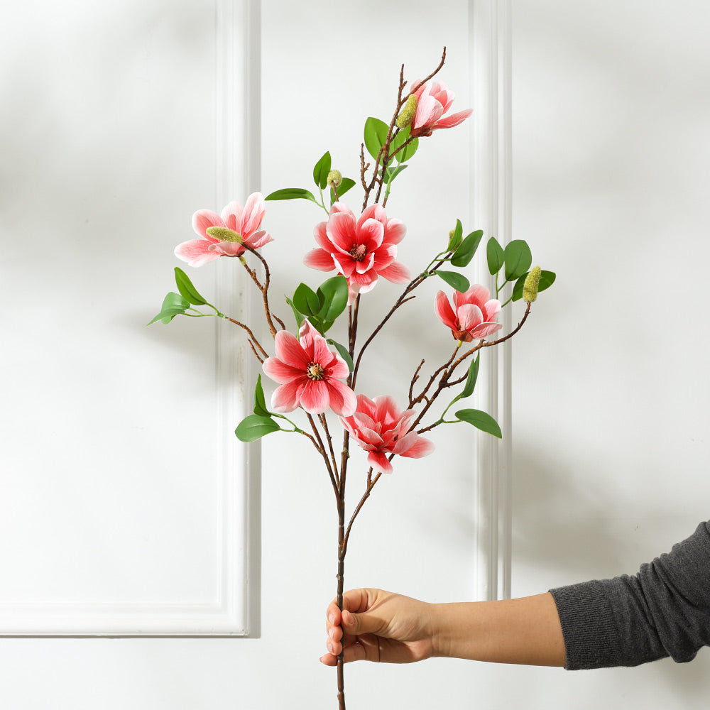 Yulan Magnolia Faux Stem - Dark Pink