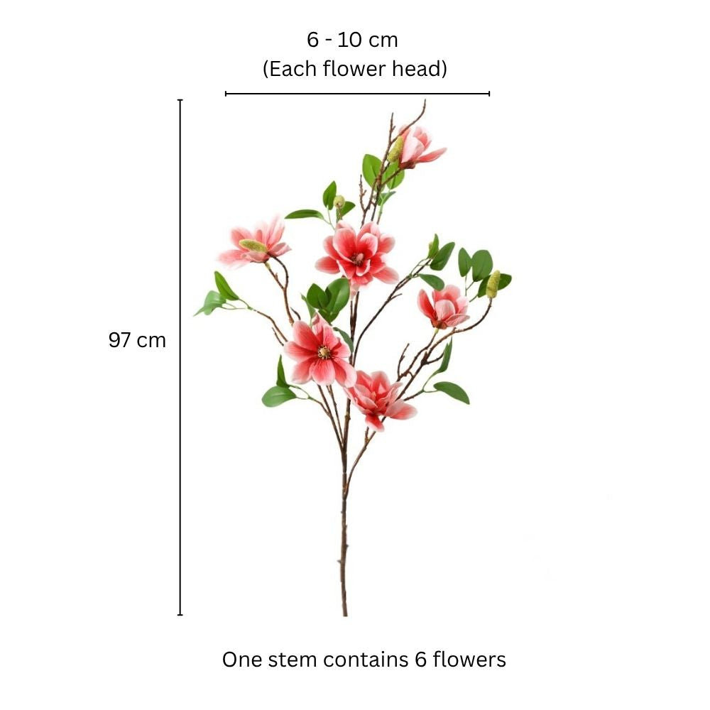 Yulan Magnolia Faux Stem - Dark Pink